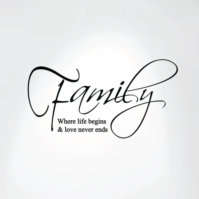Family Where Life Begins & Love Never Ends Wall Decal Art Saying Home Decor Sticker #1258 - image 1