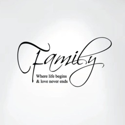 Family Where Life Begins & Love Never Ends Wall Decal Art Saying Home Decor Sticker #1258 - thumbnail 1