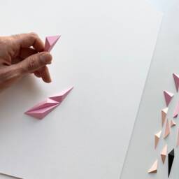 Flamingos, Paper Art, Flamingo Wall Pink Decor, Handmade Framed Art - thumbnail 3