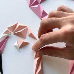 Flamingos, Paper Art, Flamingo Wall Pink Decor, Handmade Framed Art - thumbnail 4
