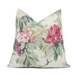 Colefax & Fowler - Mereworth Pink/Forest Beautiful Delicate Floral Cushion Cover Handmade Throw Pillow Designer Home D??cor - thumbnail 1