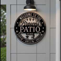 Custom Patio Metal Sign, Lounge Personalized Family Name Decor, Outdoor Wall Art, Backyard Porch Decor, Outdoor - thumbnail 2