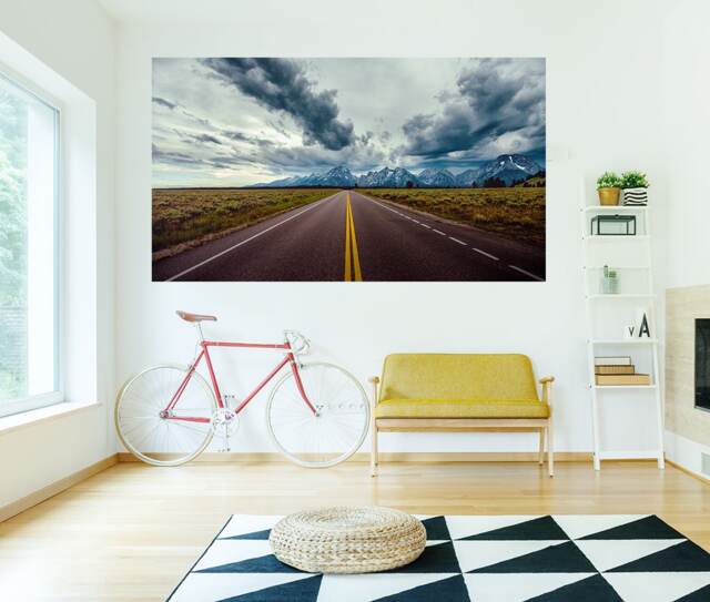 Road Wall Art Landscape Scene Decal Mural Fine Canvas Textured Removable Wallpaper