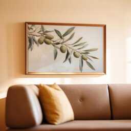 Olive Branch Kitchen Wall Art Print, Neutral Mediterranean Botanical Poster, Rustic Farmhouse Dining Room Decor, Horizontal - thumbnail 3