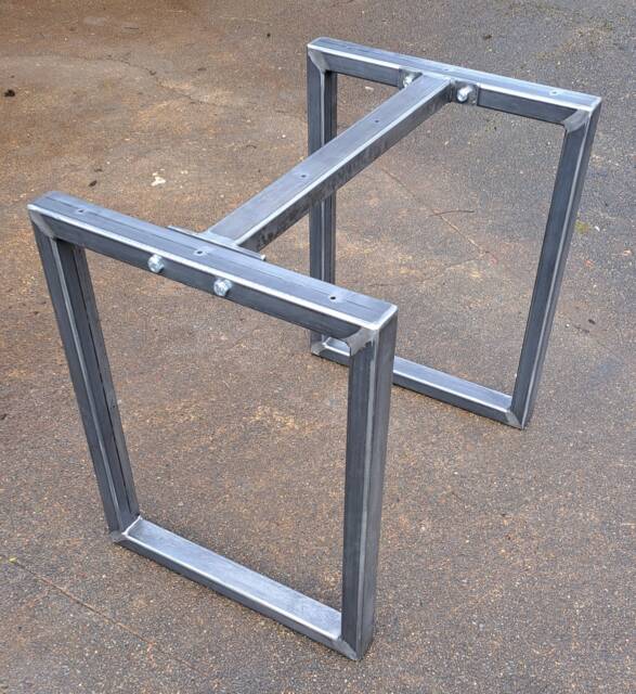 Metal Table Frame Retro Industrial Steel Desk Bar Breakfast Island Bolted Support - image 1