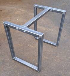 Metal Table Frame Retro Industrial Steel Desk Bar Breakfast Island Bolted Support - thumbnail 1