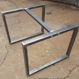 Metal Table Frame Retro Industrial Steel Desk Bar Breakfast Island Bolted Support - thumbnail 2