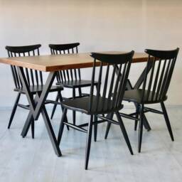 Handcrafted Hornbeam Wood Dining Chair - Modern Farmhouse Style - thumbnail 2