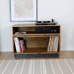 Handmade Solid Wood Record Player Stand Vinyl Storage Cabinet, Hifi Rack - thumbnail 2