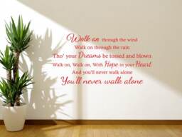 Liverpool Football Song Lyrics Wall Art Sticker You'll Never Walk Alone - thumbnail 1