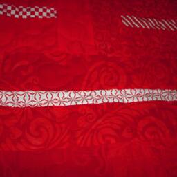 Passion's Path in Red & White, 58 X 59, Throw Or Wall Hanging - thumbnail 2