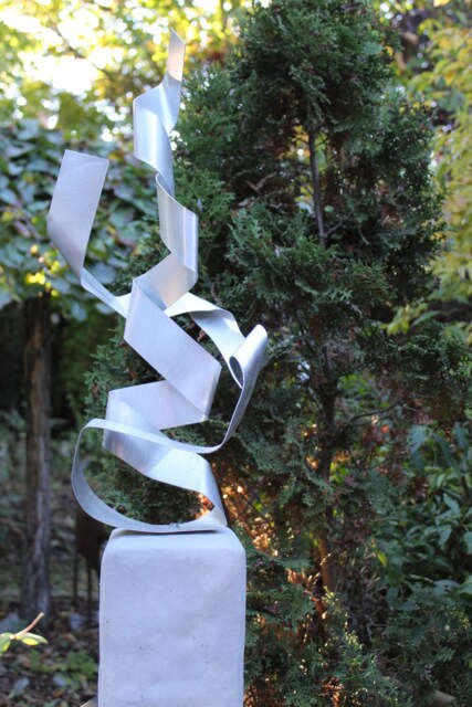 "Large Modern Abstract Aluminum Metal Sculpture Artist Unique ""Roundedge" - image 1