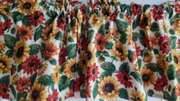Sunflower Kitchen Curtain Cheerful Floral Print, Sun Room Decor - thumbnail 1