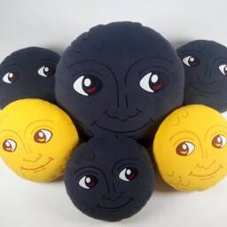 Giant Moon Emoji Pillow - King Size Plush New Face Creepy Cushion Dark Full With - Softdecor - thumbnail 3