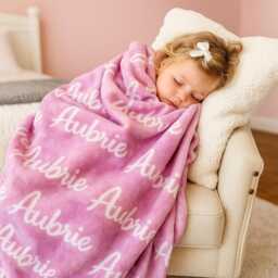 Custom Name Blanket Personalized Blanket For Your Daughter Minky/Sherpa Baby For Birthdays Gifts Mother Day - thumbnail 3