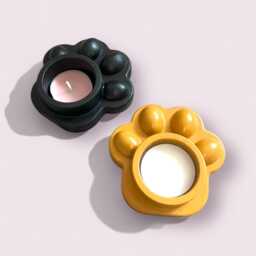Paw Print Animal Concrete Tea Light Candle Holder Home Decor Dog Cat Handmade Gifts - thumbnail 3