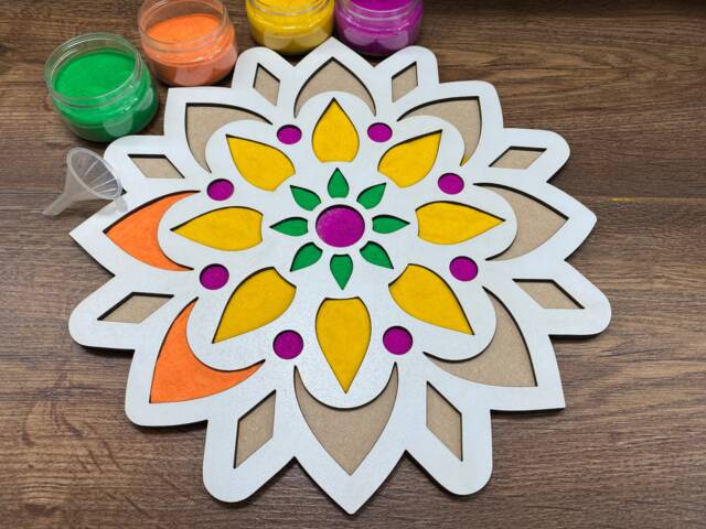 Digital File Only - Diwali Rangoli Layered Pattern For Use With Coloured Sand - image 1