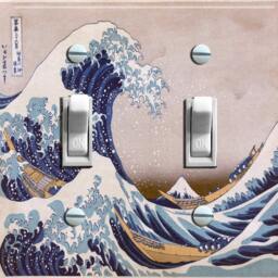 The Great Wave Off Kanagawa Katsushika Hokusai, Switch Plate Cover, Wall Plate, Single/Double/Triple, Home Decor - thumbnail 2