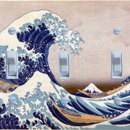 The Great Wave Off Kanagawa Katsushika Hokusai, Switch Plate Cover, Wall Plate, Single/Double/Triple, Home Decor - thumbnail 3