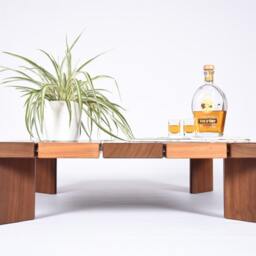 Low Square Coffee Table in Solid Iroko Wood - thumbnail 2