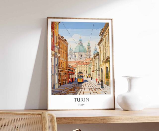 Turin Poster, Italy European Italian Historical Museum Wall Art, Decor, Print - image 1