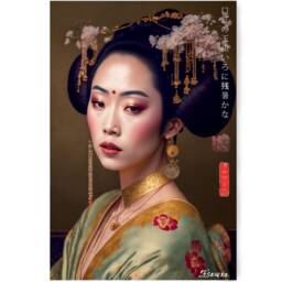 Japanese Geisha Ds0134 - Limited Edition 10 Print Set Of 4 Sheets Synthography Printed On Glossy Premium Fine Art Photo Paper 20x30 cm - thumbnail 3