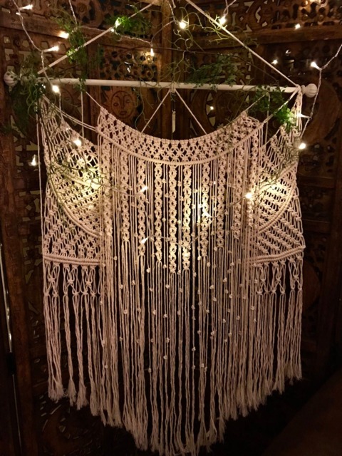 Large Macrame Wall Hanging, Persephone's Dream Crystal, Ferns, Botanical Decor, Tapestry, Boho, Hygge, Mythology, Fiber Art Wall Hanging - image 1
