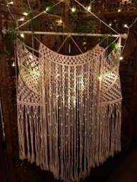 Large Macrame Wall Hanging, Persephone's Dream Crystal, Ferns, Botanical Decor, Tapestry, Boho, Hygge, Mythology, Fiber Art Wall Hanging - thumbnail 1
