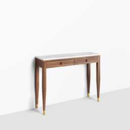 Walnut Console Table With Marble Top, Mid-Century Modern Entryway - thumbnail 2