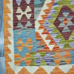 Classic Runner Rug, Handmade Artisan Afghan Turkish Scandinavian Navajo Bohemian Wool Flatweave Multicolour Kilim Rug 289x81 cm - thumbnail 2