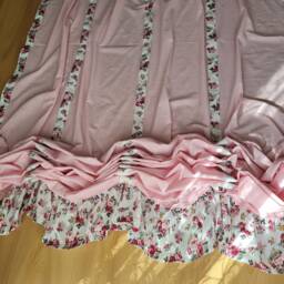 Pink Linen Balloon Valance - Floral Ruffle, French Country Style - thumbnail 3