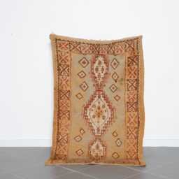 Vintage Berber Moroccan Rug 5.9x3.8 Ft, Handwoven Wool, Earthy Tones - thumbnail 1