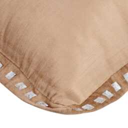 "Decorative Border Pearl Beige Bed Throw Pillow 24""x24""/26""x26" - thumbnail 2