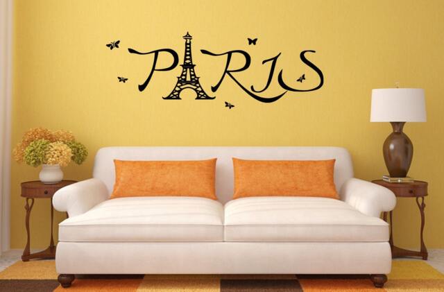 Paris Love Eiffel Tower Statue Heats Interior Wall Decal Sticker Vinyl Mural Bedroom Leaving Room Home Decor Free Shipping L215 - image 1