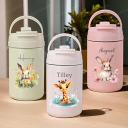Cute Kids Water Bottle, Personalized Bottle With Straw, Kid Tumbler, Custom Name Cup Gift For Kids, Back To School Gifts, Easter