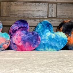 Tie Dye Minky Heart Pillow, Birthday Gift, Gift For Her, Gift Him, Anniversary Child - thumbnail 4