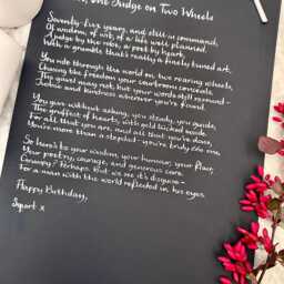 White Ink Handwritten Calligraphy Letter, Birthday Poem, Anniversary Gift, Christmas Present - thumbnail 2