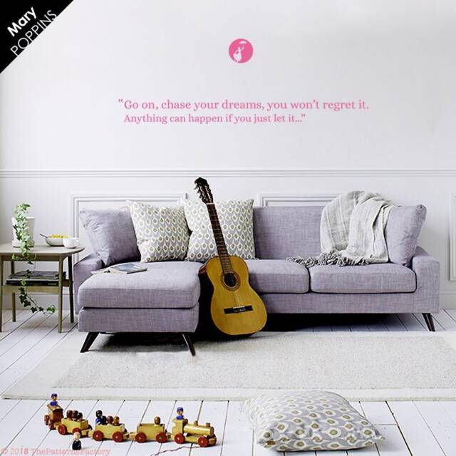 Mary Poppins Quote Wall Decal Chase Your Dreams Vinyl Art - image 1