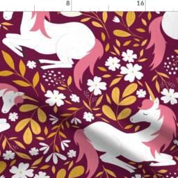 Unicorn Curtain Panel - Fairytale Magical Fantasy White Custom Unicorns Mulberry By Red_Raspberry_Design - thumbnail 4