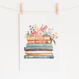 F. Scott Fitzgerald Book Stack Print - The Great Gatsby This Side Of Paradise Eco-Friendly Gifts For Lovers Literary - thumbnail 1