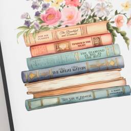 F. Scott Fitzgerald Book Stack Print - The Great Gatsby This Side Of Paradise Eco-Friendly Gifts For Lovers Literary - thumbnail 3