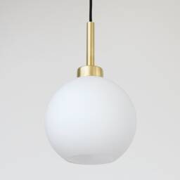 Modern Glass Ball Pendant Lamp Brushed Brass Light - thumbnail 3