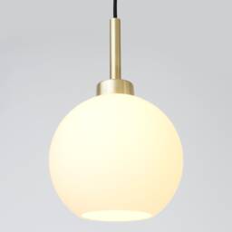 Modern Glass Ball Pendant Lamp Brushed Brass Light - thumbnail 2