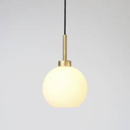 Modern Glass Ball Pendant Lamp Brushed Brass Light - thumbnail 1