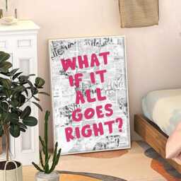 What If It All Goes Right Newspaper Art Canvas Poster, Trendy Wall Art, Apartment Aesthetic Decor, Retro Home Printed Gift - thumbnail 3