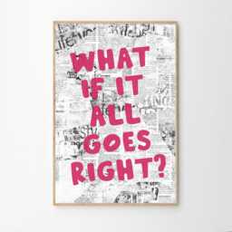 What If It All Goes Right Newspaper Art Canvas Poster, Trendy Wall Art, Apartment Aesthetic Decor, Retro Home Printed Gift - thumbnail 2