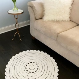 Modern Crochet Scalloped Round Rug - thumbnail 2