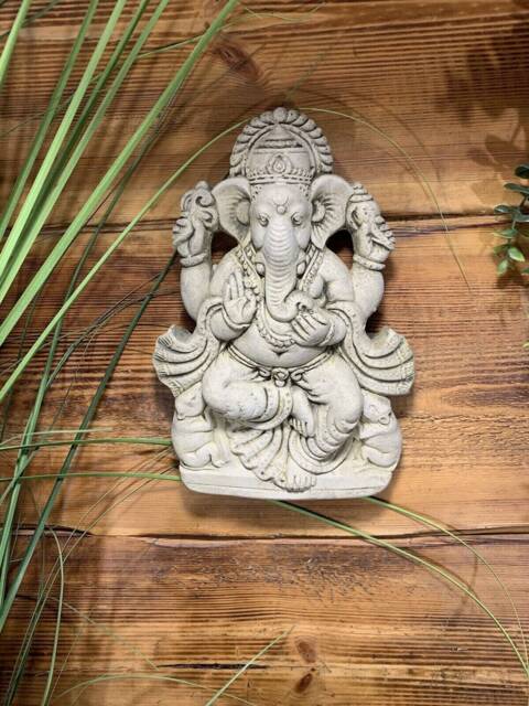 stone Garden Ganesh Ganesha Buddha Wall Plaque Ornament - image 1