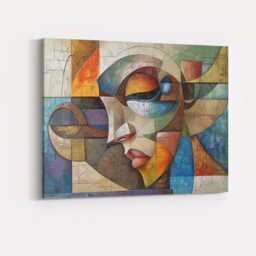Geometric Cubist Face Modern Abstract Mosaic Portrait Canvas Wall Art Print Decor Picture Ready To Hang - thumbnail 4