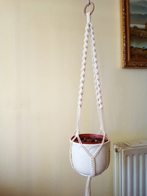 Handmade Macrame Plant Hanger 90cm Cotton Rope/Plant Basket Hanging/Home Decor/Gift - image 1